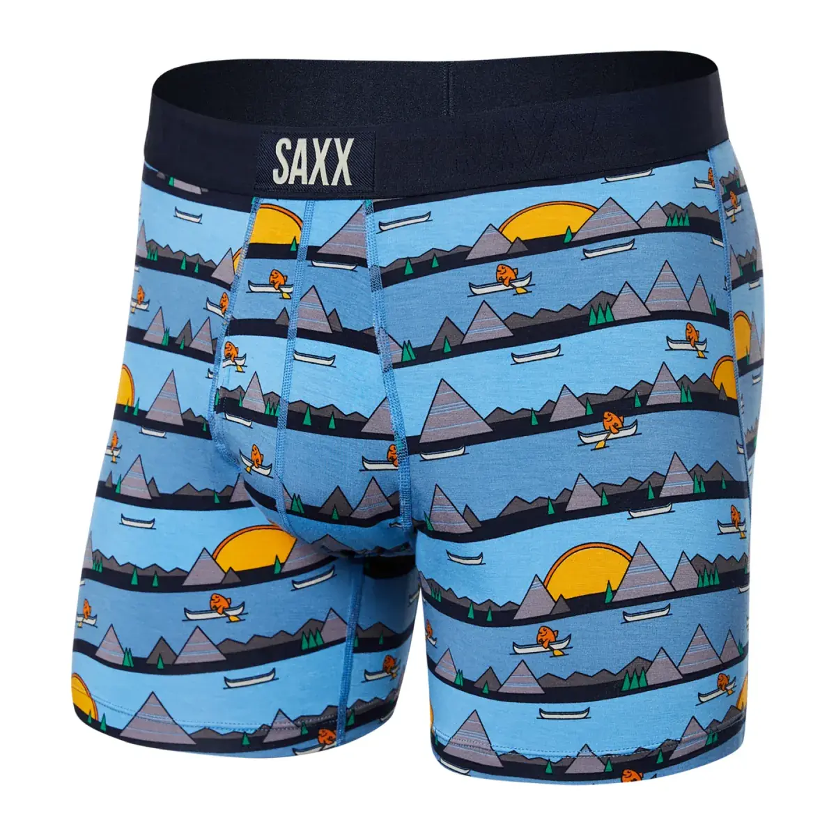 Pánske boxerky SAXX Ultra Super Soft Boxer Brief Fly Lazy River-Blue