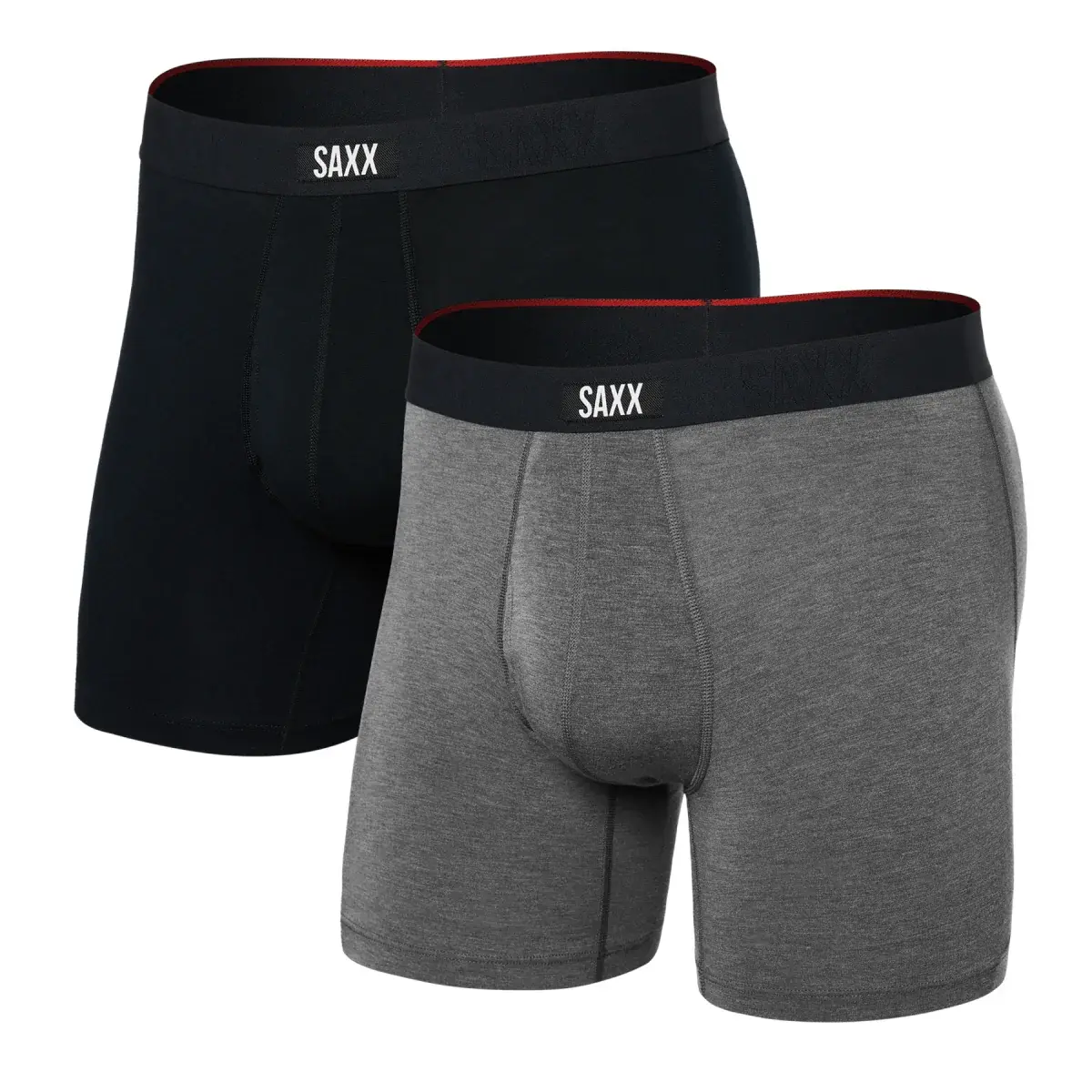 Pánske boxerky Saxx Vibe Xtra Boxer Brief Fly 2Pk Black/Dark Grey Heather S