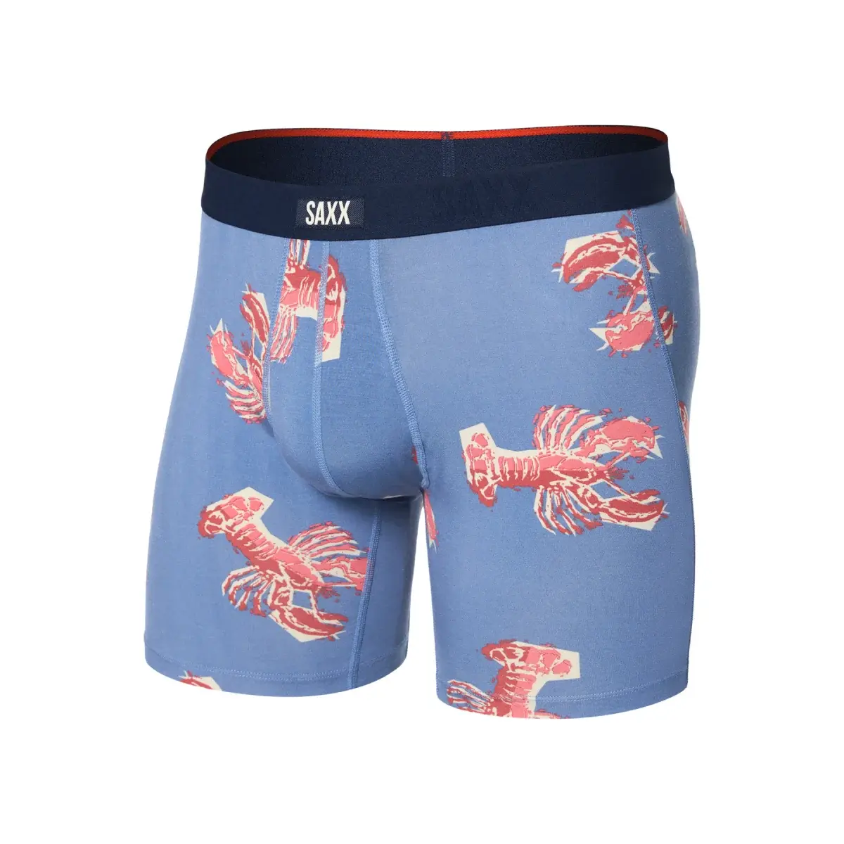 Pánske boxerky SAXX Vibe Xtra Boxer Brief Fly Lobster Boil-Tidal Blue