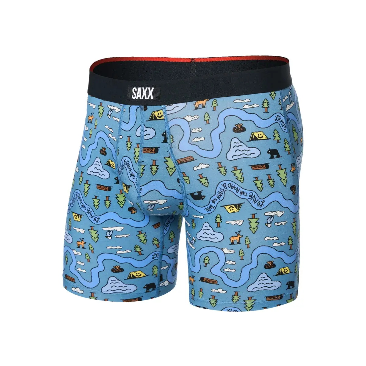 Pánske boxerky SAXX Vibe Xtra Boxer Brief Fly Take The Trail-Slate