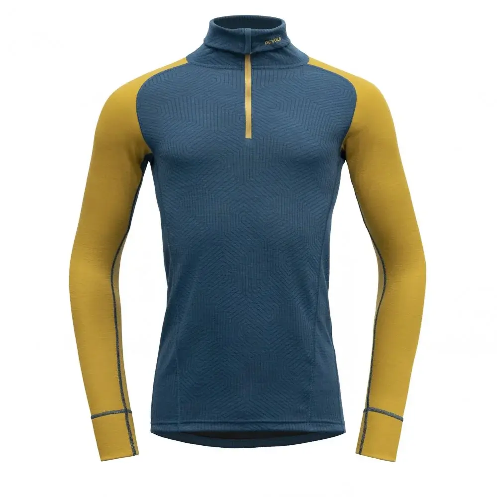 Pánske funkčné tričko s dlhým rukávom Devold Duo Active Merino 205 Z.Neck Flood/Arrowwood