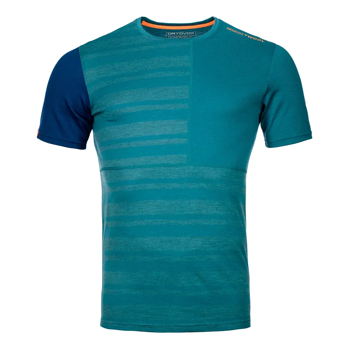 Pánske funkčné tričko Ortovox 185 Rock'n'Wool Short Pacific green