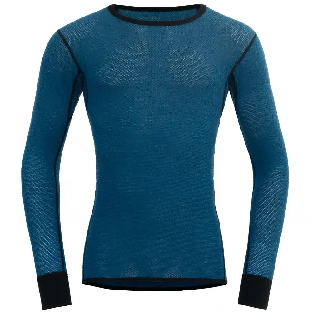 Pánske merino tričko Devold Woll Mesh 190 Shirt Man flood/caviar