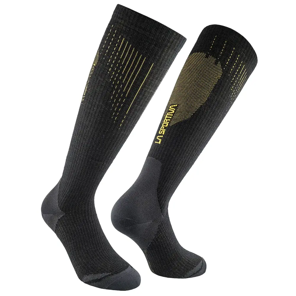 La Sportiva Pánske ponožky La Sportiva Wool Tech Socks black/yellow