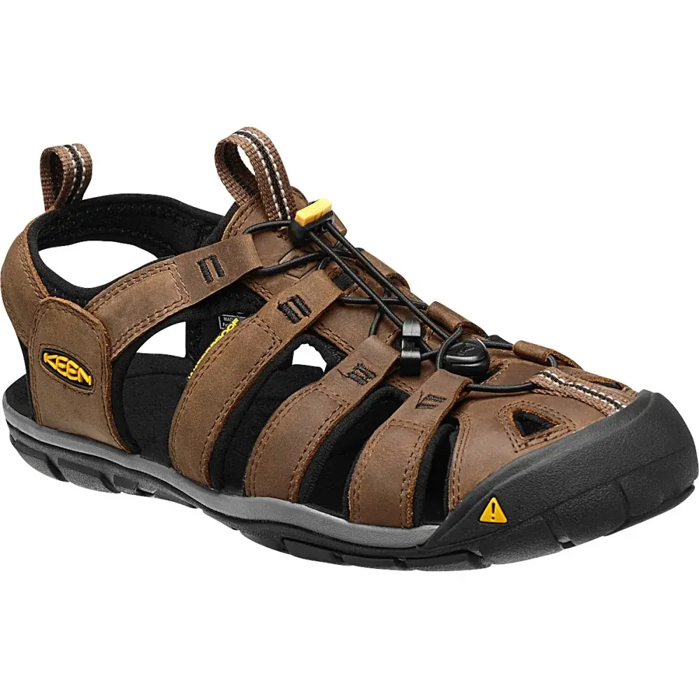 KEEN Pánske sandále KEEN Clearwater CNX Leather Men dark earth/black