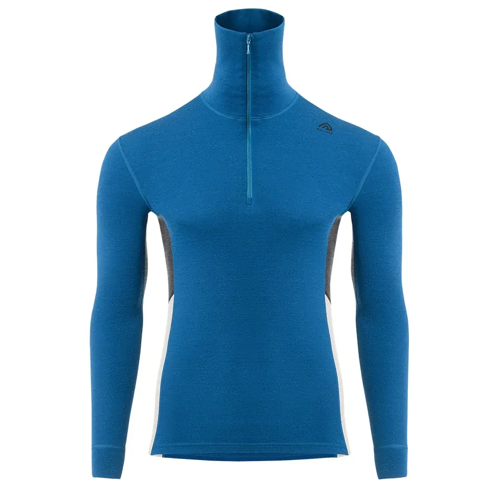 Pánske termotriko Aclima WarmWool Polo Men corsair / beige melange / marengo