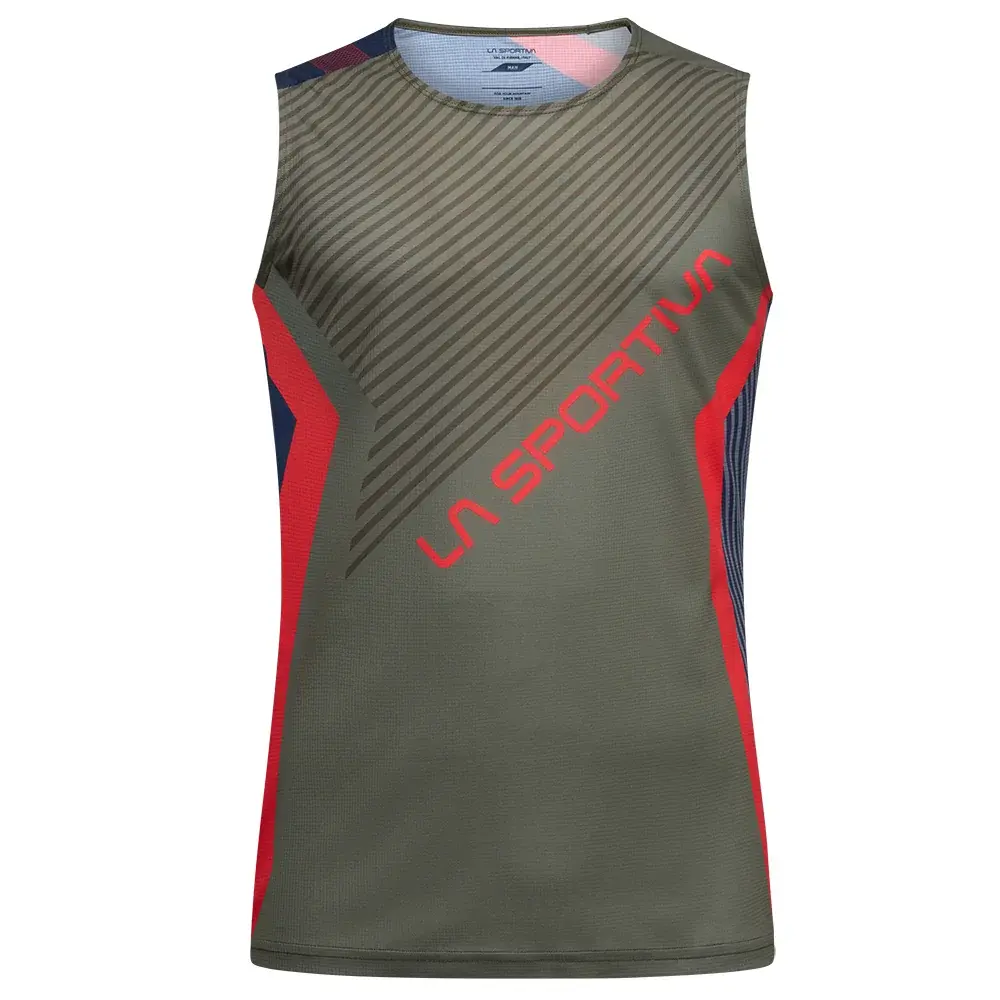 Pánske tielko La Sportiva FLOW TANK mountain red/cypress