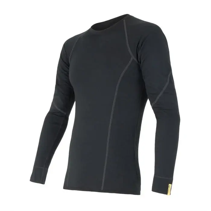 Sensor Pánske funkčné tričko s dlhým rukávom Sensor Merino Active čierna