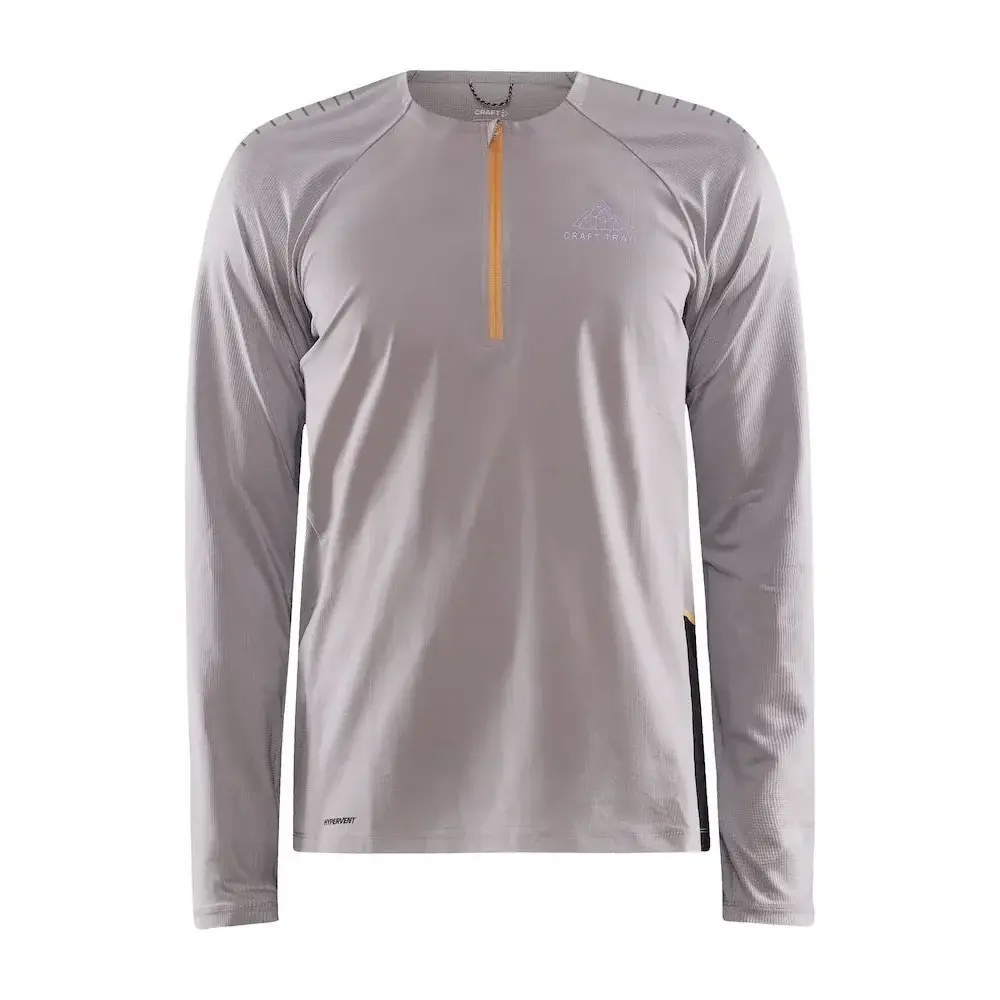 Pánske tričko Craft PRO Trail Wind LS sivá