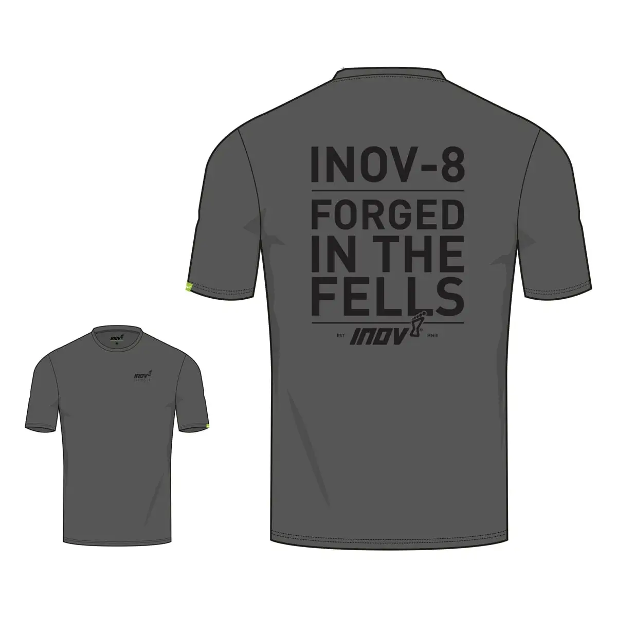 Pánske voľnočasové tričko Inov8 Cotton Tee "Forged" M sivá