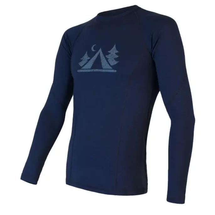 Pánske tričko s dlhým rukávom Sensor Merino DF Camp deep blue