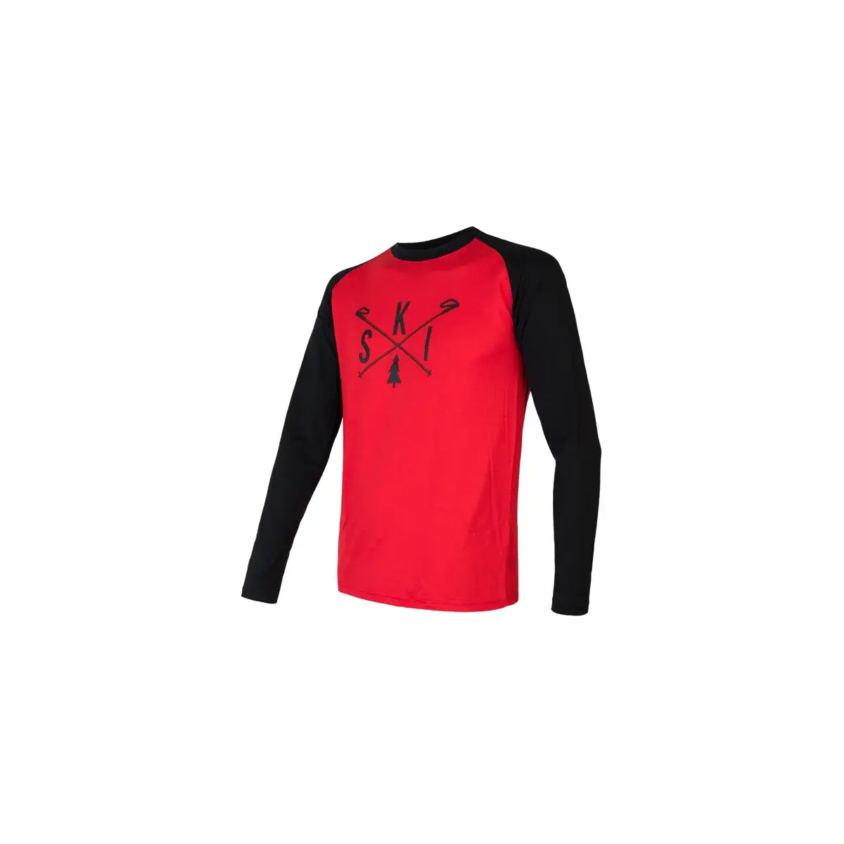 Pánske funkčné tričko Sensor Merino Active PT Ski dl.rukáv červená/čierna