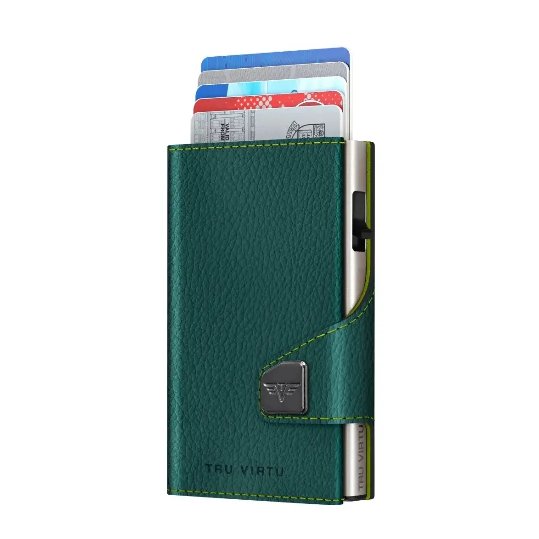 Tru Virtu Peňaženka Tru Virtu CLICK & SLIDE Vegan Bio Wine Green/Silver