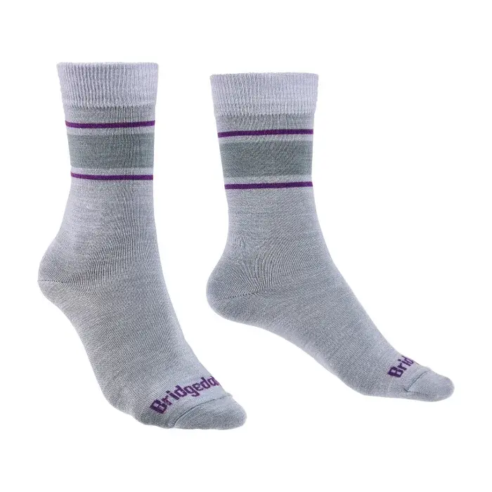 Bridgedale Ponožky Bridgedale Everyday Ultra Light Merino Performance Boot Women's dark light grey/purple/065