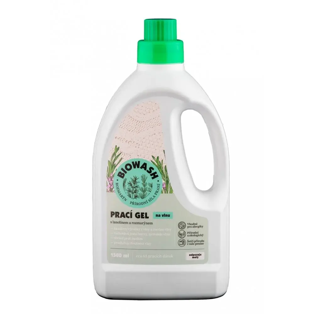 BioWash Pracie gel na vlnu BioWash rozmarýn/lanolin 1,5 l