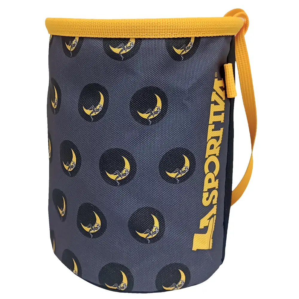 La Sportiva Vrecko na magnézium La Sportiva Climbing On The Moon carbon/giallo