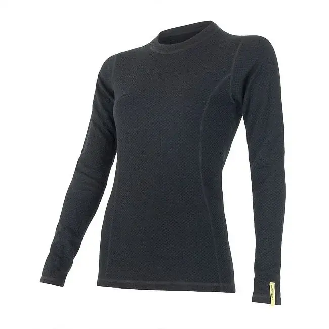 Sensor Dámske funkčné tričko s dlhým rukávom Sensor Merino DF čierna