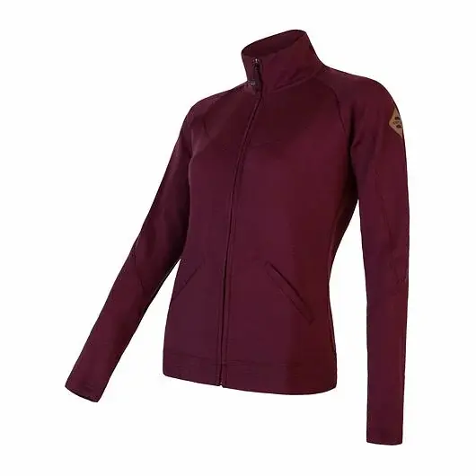 Sensor Dámska mikina celozip Sensor Merino Upper port red