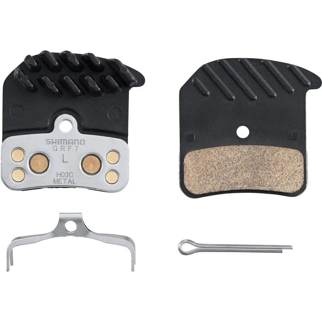 Shimano Kov+chladič MTB Shimano brzdové doštičky H03C-MF 4piestové 1 pár