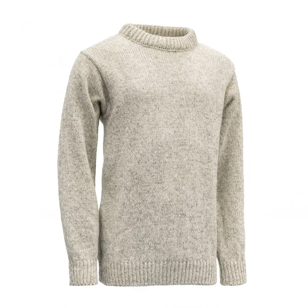 Devold Unisex turistický sveter Devold Nansen Wool Sweater Grey Melange