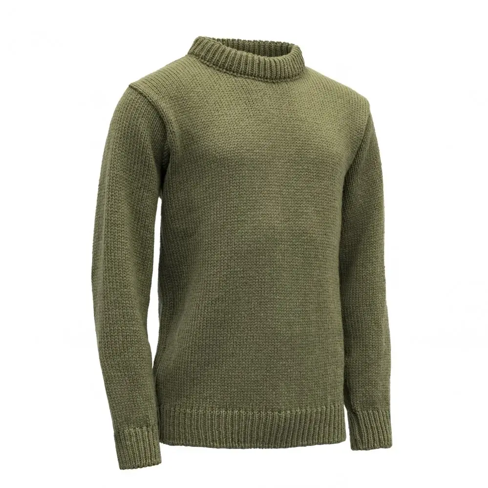 Unisex turistický sveter Devold Nansen Wool Sweater Olive