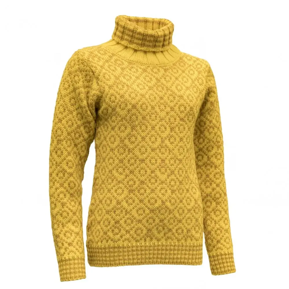 Unisex turistický sveter Devold Svalbard Wool High Neck Cyber/Arrowwood